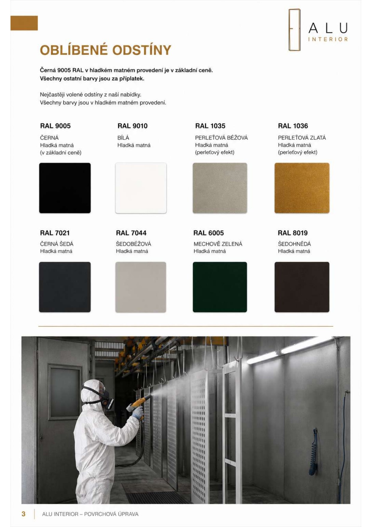 Popular RAL shades